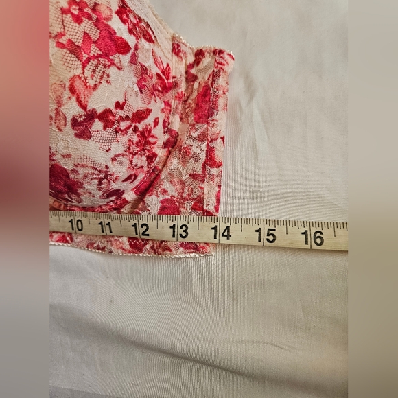 Jessica Simpson Womens Pink Floral Longline Strapless Padded Bra Size 38C - Picture 7 of 8